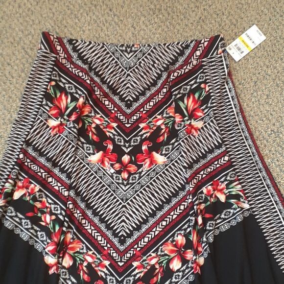JM Collection Flower Print Skirt SIZE M - Picture 2 of 5